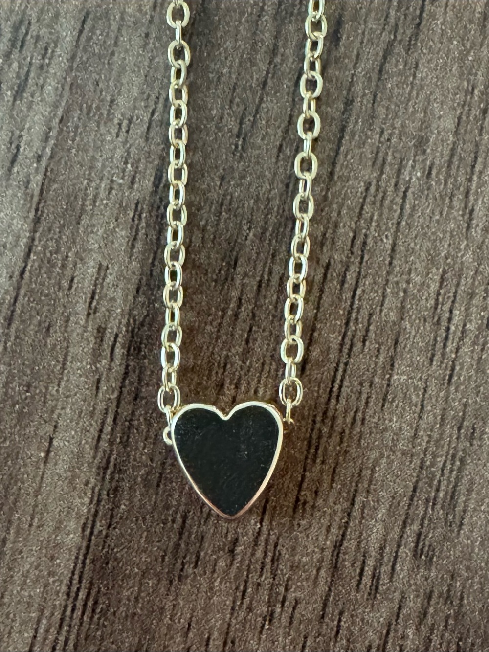 Target Gold Heart Necklace with Black Center